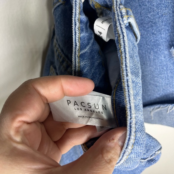 PacSun Mom Short High Rise Distressed Denim Shorts Size 24 - Picture 6 of 7